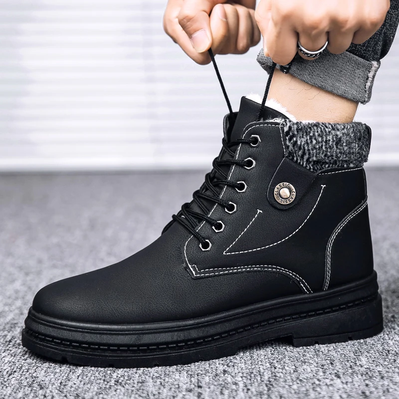 

Men Casual Shoes Sneakers Fashion Light Breathable Black Leisure Mens Causal Winter Boots Sneaker Leather 2020 Slip On Men's