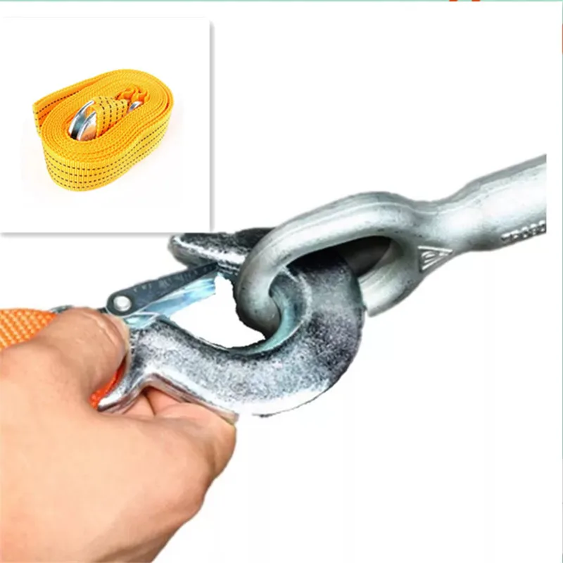 Сверхмощный 3-тонный автомобильный буксировочный трос 4 м ремешок крючок для