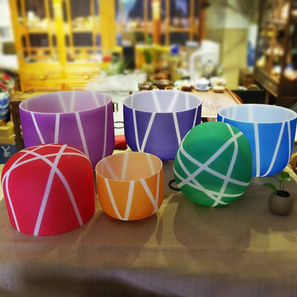 CVNC 8 &quot 14&quot чакра настроенный Набор из 7 матовых цветных полос кристалл поющие