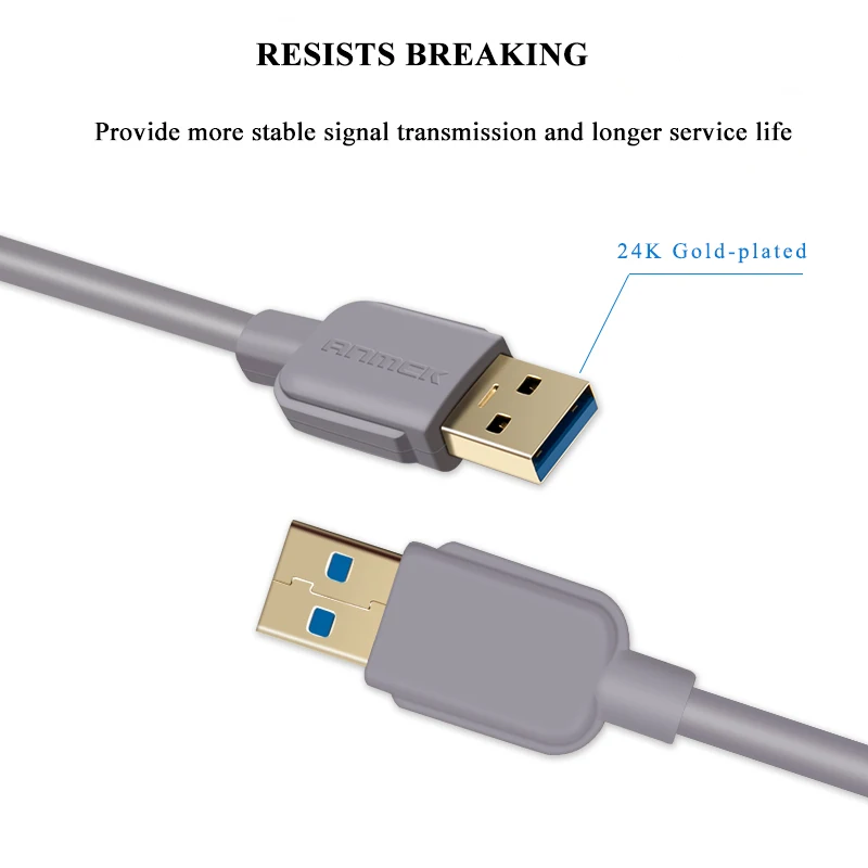 Anmck USB-USB 3,0 кабель-удлинитель типа A папа-папа USB3.0 2,0 удлинитель для радиатора жесткого диска Webcom 1,5 м 2 м 3 м 5 м