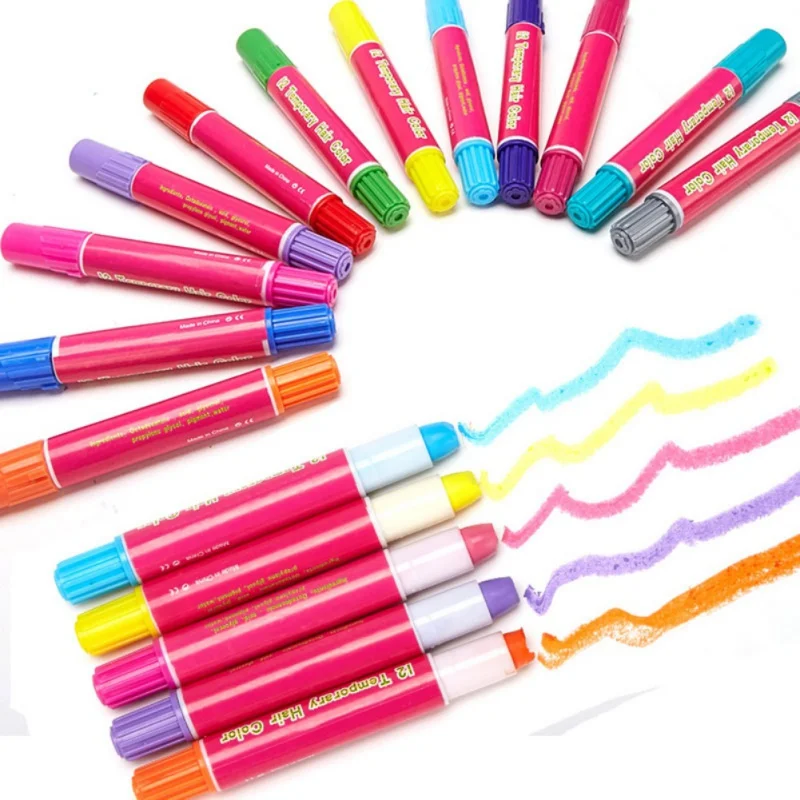 Смываемый временный моющийся цвет волос портативный краситель мел ручка