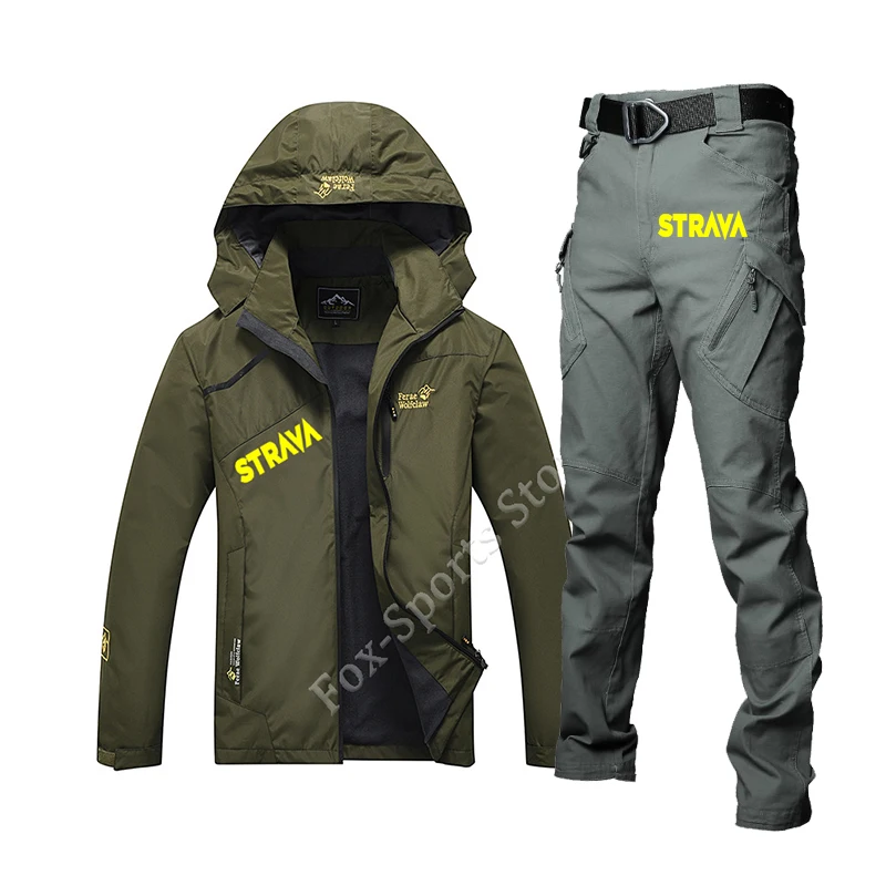 

2021 Waterproof Cycling Jacket Men Hooded Windproof Warm Bicycle Motocross Mountain Bike Motocycle Cycling Set Men Autumn Winter
