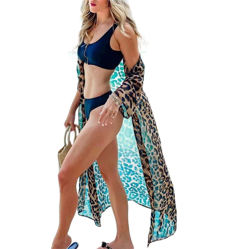 

NEW Women Chiffon Crochet Summer Beach Bikini Cover Up Long Swimwear Dress Bathing Suit