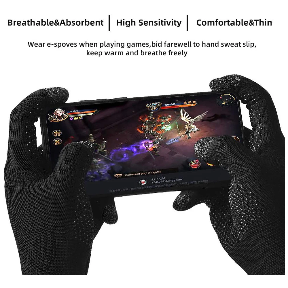 

2pcs Hand Cover Game Controller for PUBG Sweat Proof Non-Scratch Sensitive Touch Screen Gaming Finger Thumb Sleeve Gloves
