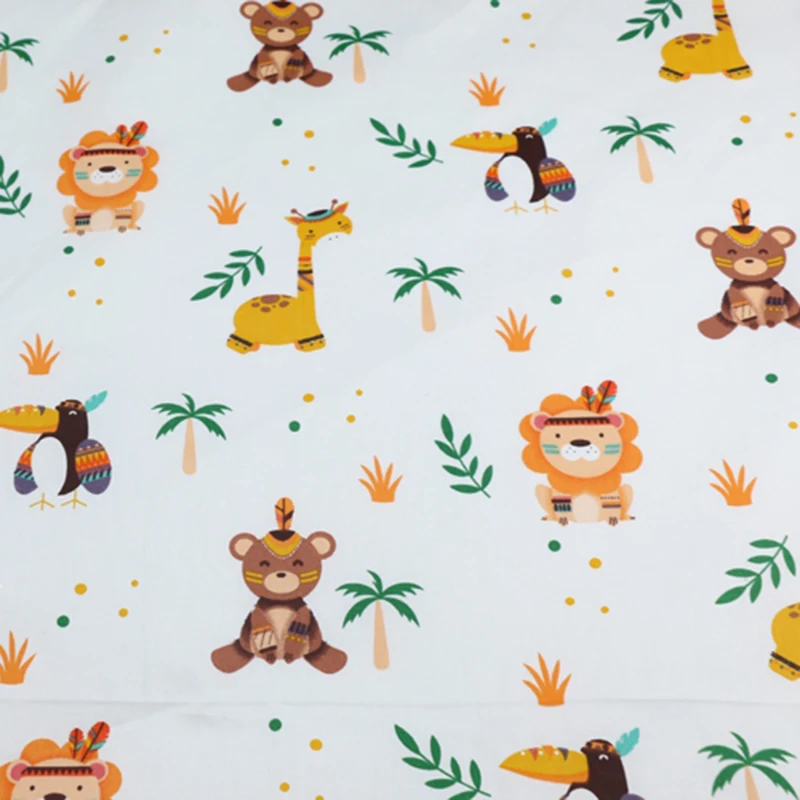 Cute Bear Plaid 100% Cotton Twill Fabric Handmade Cloth DIY Sewing Quilting Fat Quarters Material For Baby & Child | Дом и сад