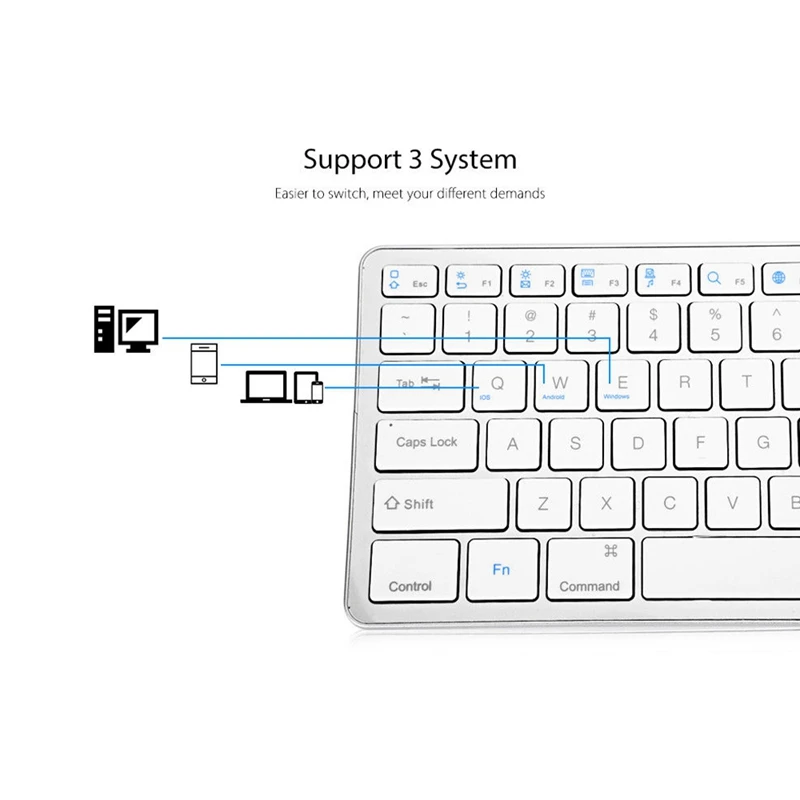 

BK418 Ultra Slim Wireless Bluetooth Keyboard Notebook Tablet Keyboard 109Keys for Android/IOS/Windows Support Bluetooth Device