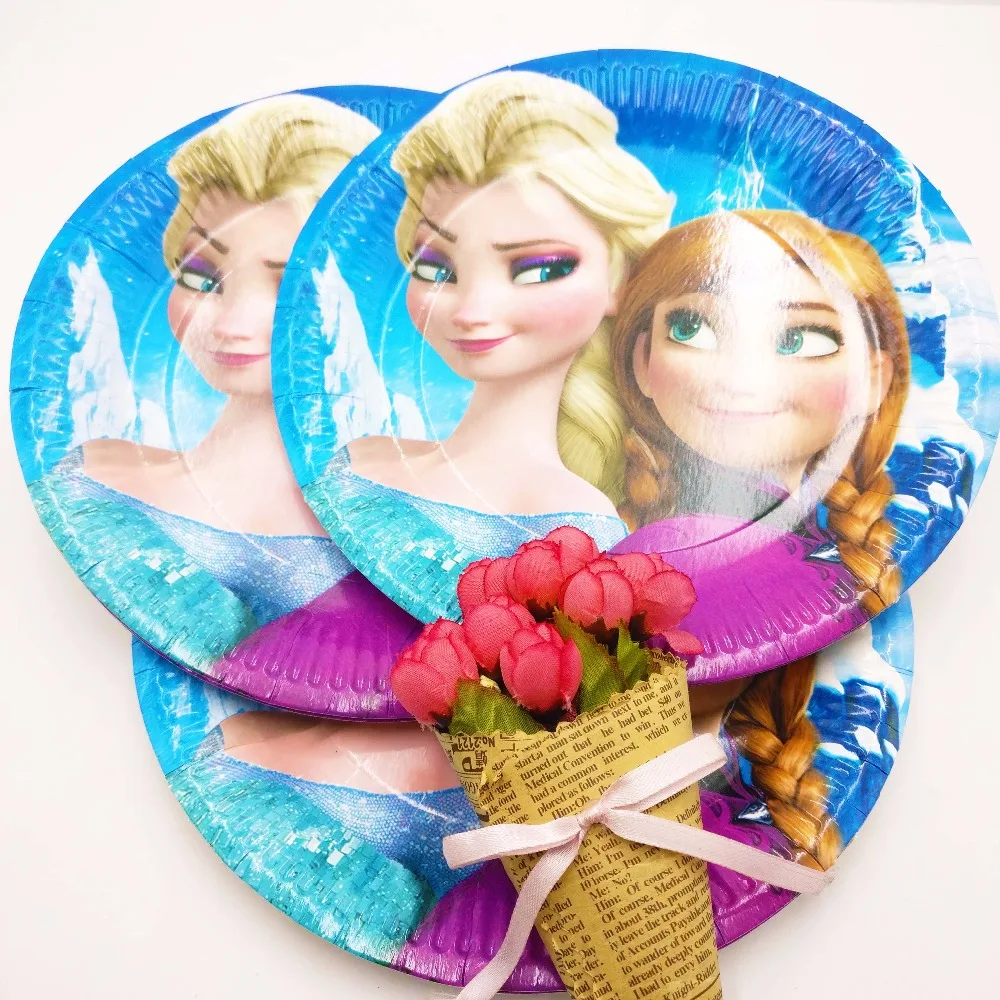 10 шт./компл. 7 дюймов с рисунками персонажей Эльза и Анна пластина для детей