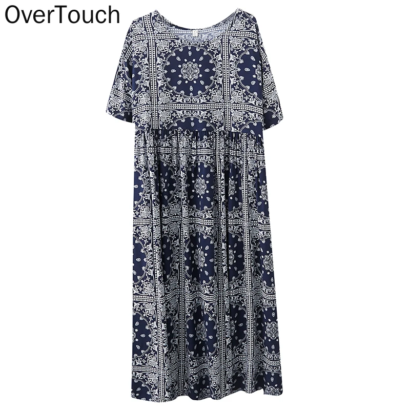 

Plus Size Summer Dress Women Vestidos Sundress Indie Folk Vintage Print Long Dress Oversize Cotton Loose Casual 5XL 6XL
