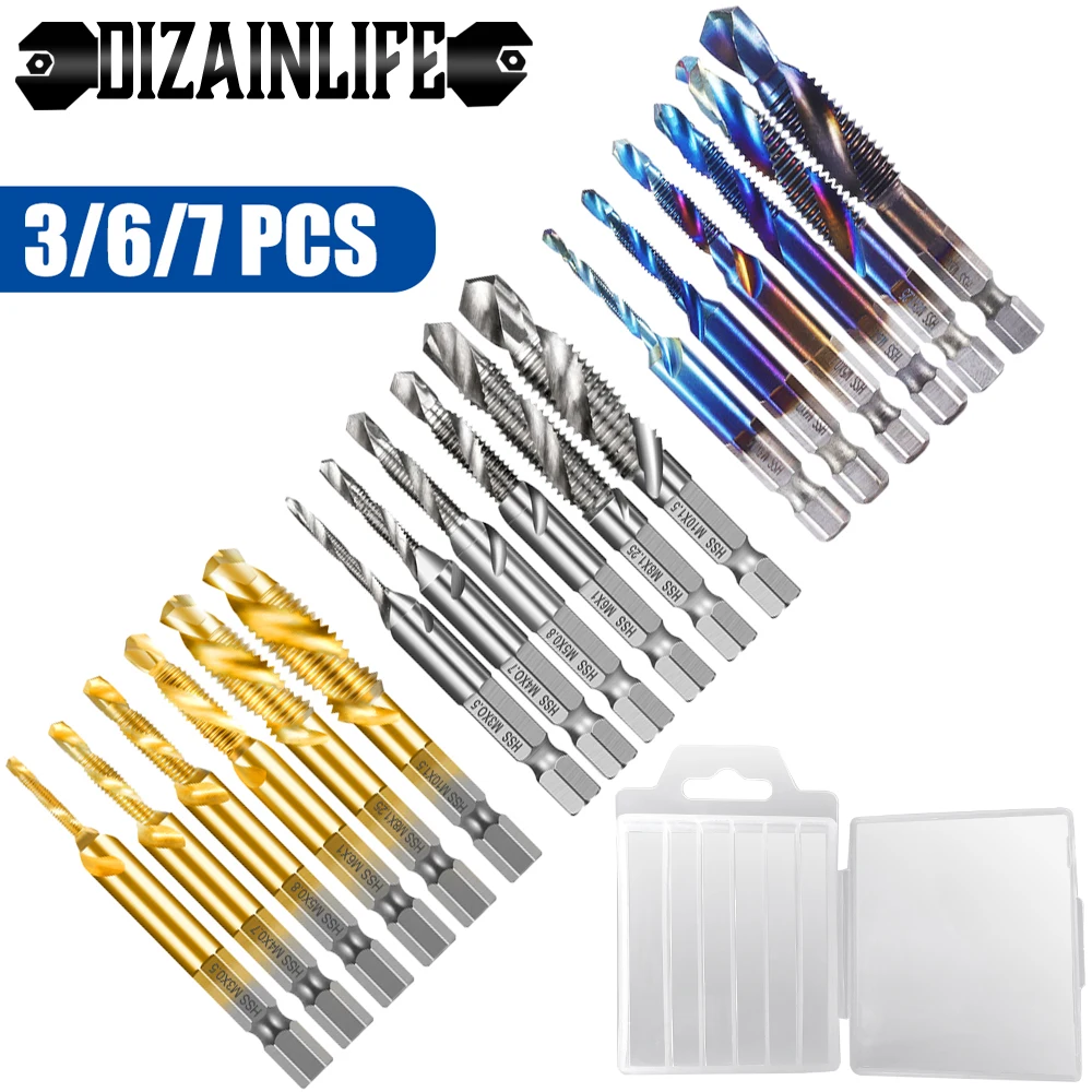 HSS нитки метрическое сверло под Метчик набор сверл с шестигранным хвостовиком