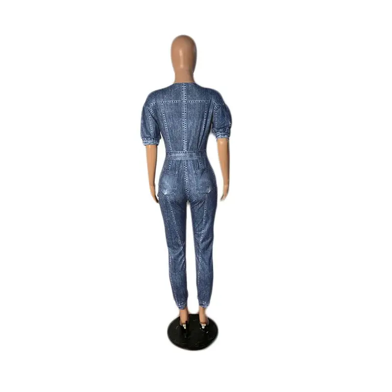 

ZOOEFFBB Sexy Zipper Denim Rompers Womens Jumpsuit Fall Trendy Clother One Piece Streetwear Outfits Sashes Strap Jeans Playsuit