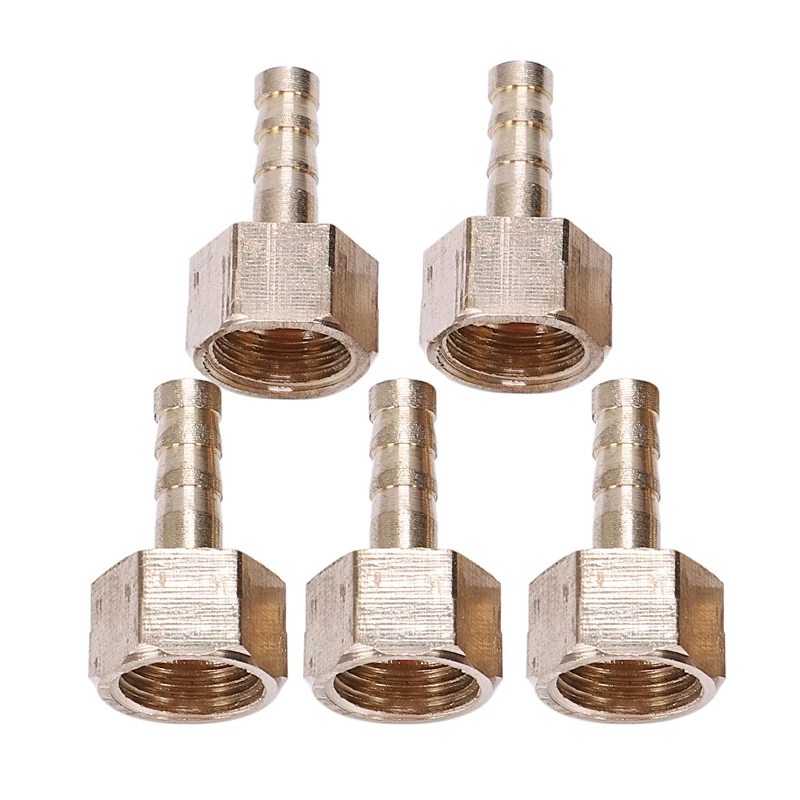 

5Pcs Brass 6mm Hose Barb 1/4 inch BSP Female Thread Quick Joint Connector