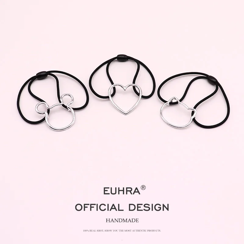 EUHRA, 5 форм, Микки, кот, сердце, звезда, кольцо, классический, простой, Женский ободок для волос, Детская резинка, высокая эластичность