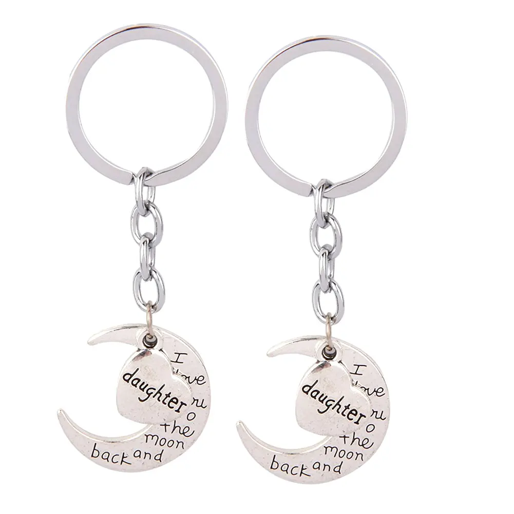 1 шт. Новинка Луна брелок для дочери модный стиль семья сердце кулон сумки