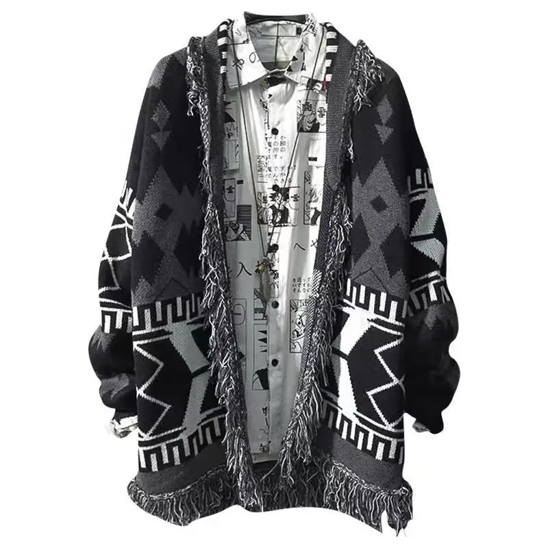 

Japanese Vintage Lazy Port Knitted Cardigan Male Student Loose Sweater Men's Trend Autumn and Winter Couple Coat