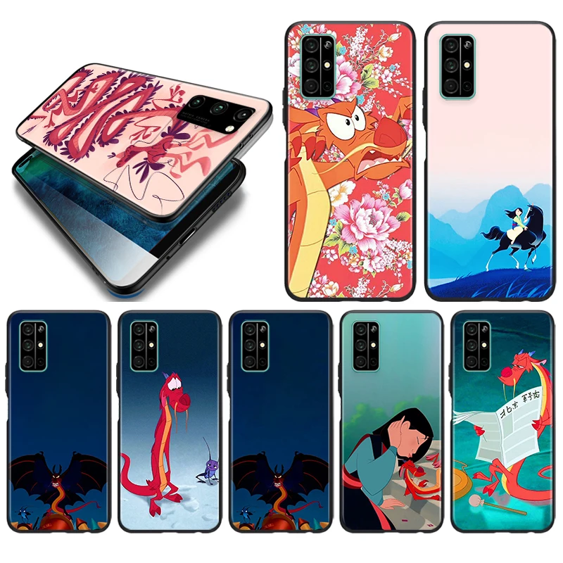 

Anime cartoon Mulan For Honor 50 X20 SE V30 30i 30S 30 20S 20E 20 V20 Pro 5G Plus Lite Black Funda Capa Soft Phone Case