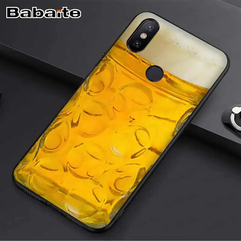 A7 beer foam Black TPU Soft Phone Case Cover For redmi 7 5plus 5A 6pro 4X note5A note6pro note7 funda - Цвет: A7