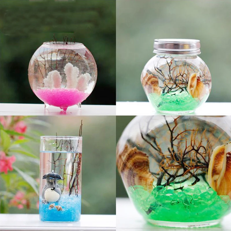 Цветной аквариум с песком фонтан Статуэтка DIY Мини Пейзаж Сказочный Сад