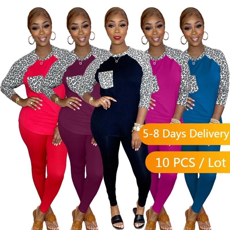 

Крупные партии товаров, оптовая продажа, повседневный спортивный костюм, женская осенняя одежда, Женский комплект из топа и брюк, модные комплекты спортивной одежды