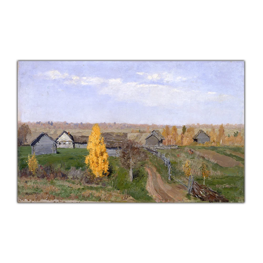 Цитон Левитан Исаак илих Rural Сельский Золотой осенний пейзаж Canvas Холст Картина
