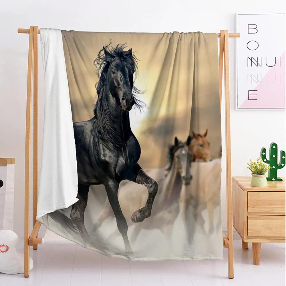 Online UN Cavallo In Corsa Animale Custom Coperte Di Grandi Dimensioni E Di Piccole Dimensioni Rimessa Laterale Coperta Arazzo Sacco A Pelo Coperta Di Flanella Coperta Di Biancheria Da Letto