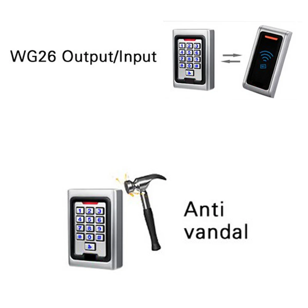 Уличная водонепроницаемая система контроля доступа к дверям IP65 RFID 2000