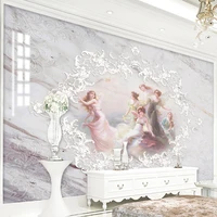 custom 3d wallpaper european style stereo angel jazz white marble murals living room bedroom home decor wall papers for walls 3d