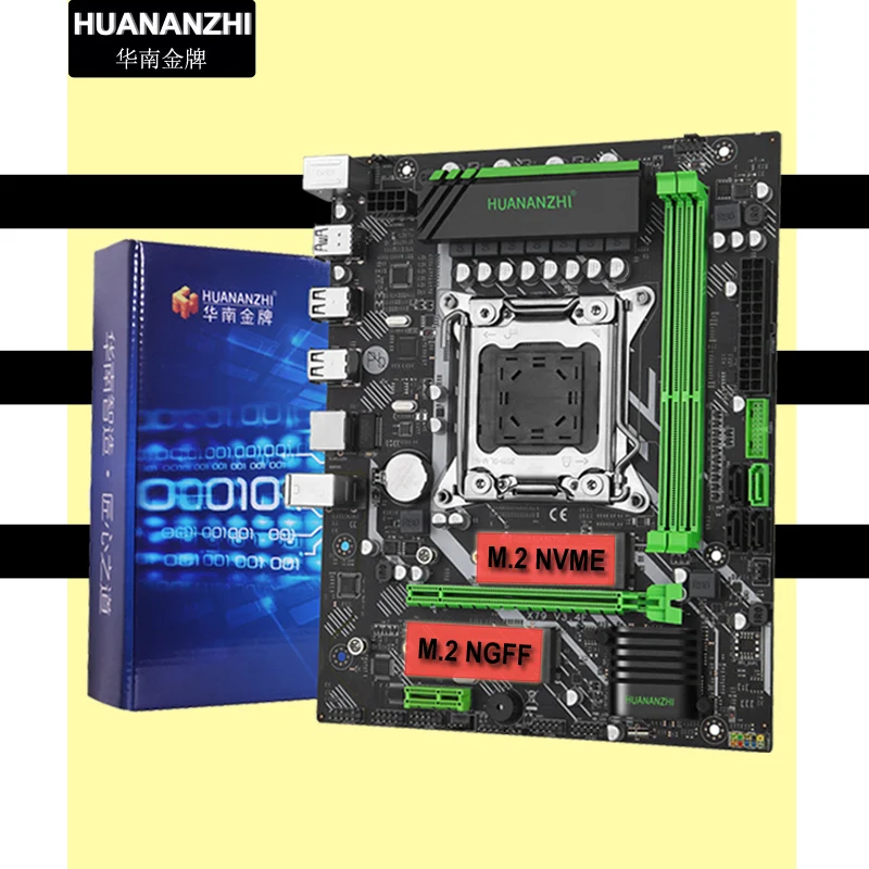 Материнская плата HUANANZHI X79 LGA2011 Micro ATX с двумя слотами M.2 тестирование порта SATA3.0
