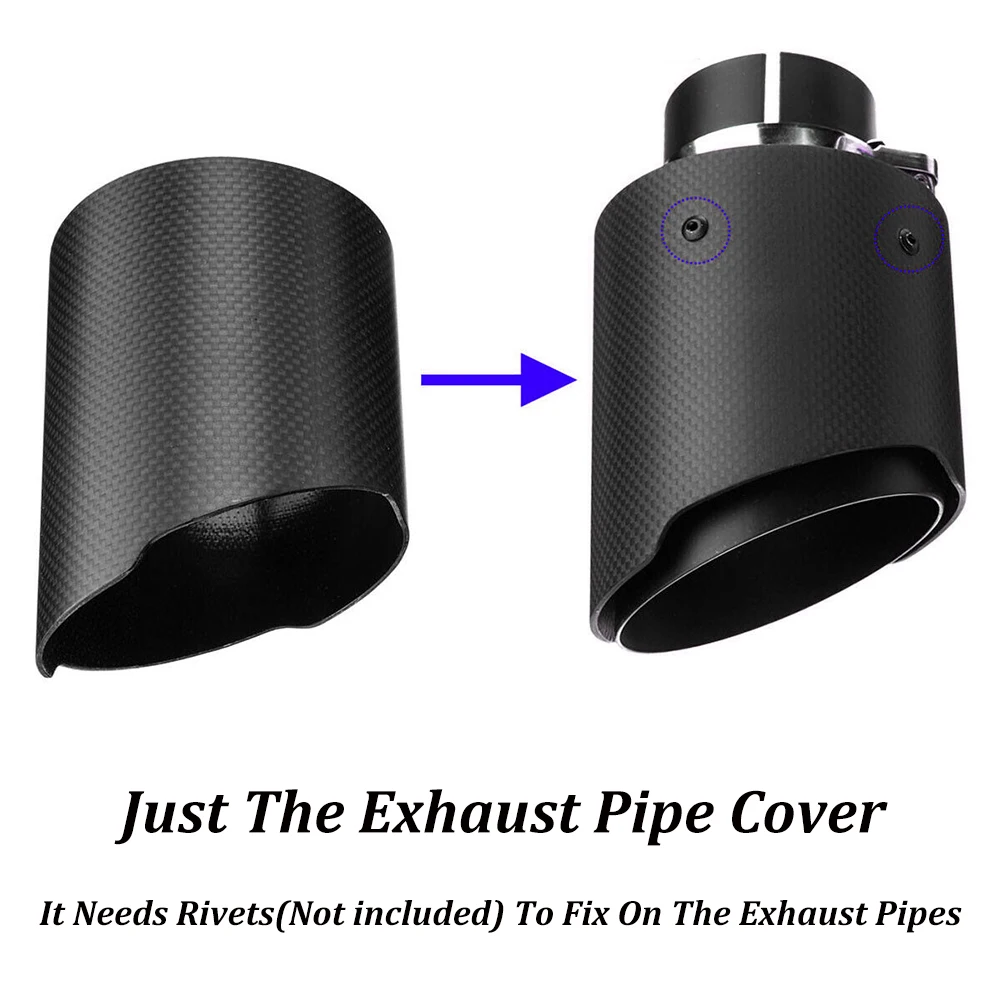 Универсальный Выпускной глушитель из углеродного волокна 89 мм крышка выхлопной