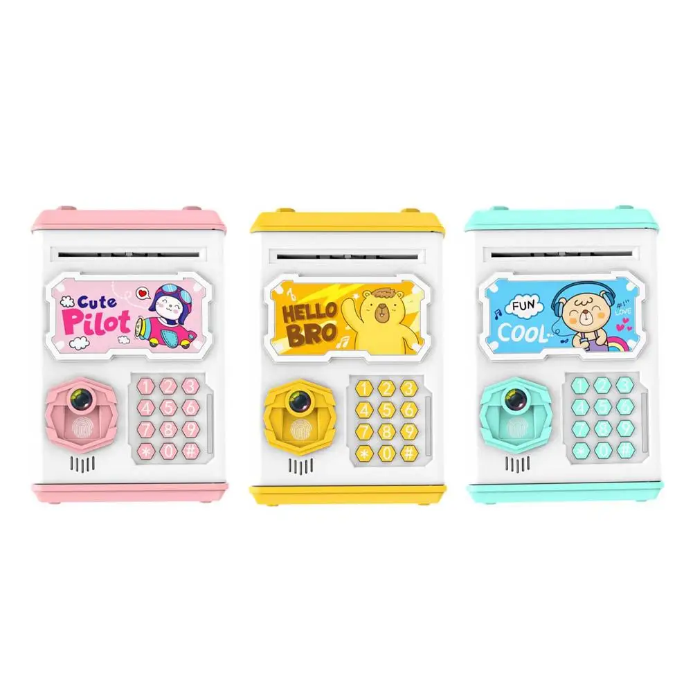 

Kids Electronic Simulated Face Recognition Piggy Bank ATM Machine Cash Box Auto Scroll Paper Banknote Toy Gift For Kids