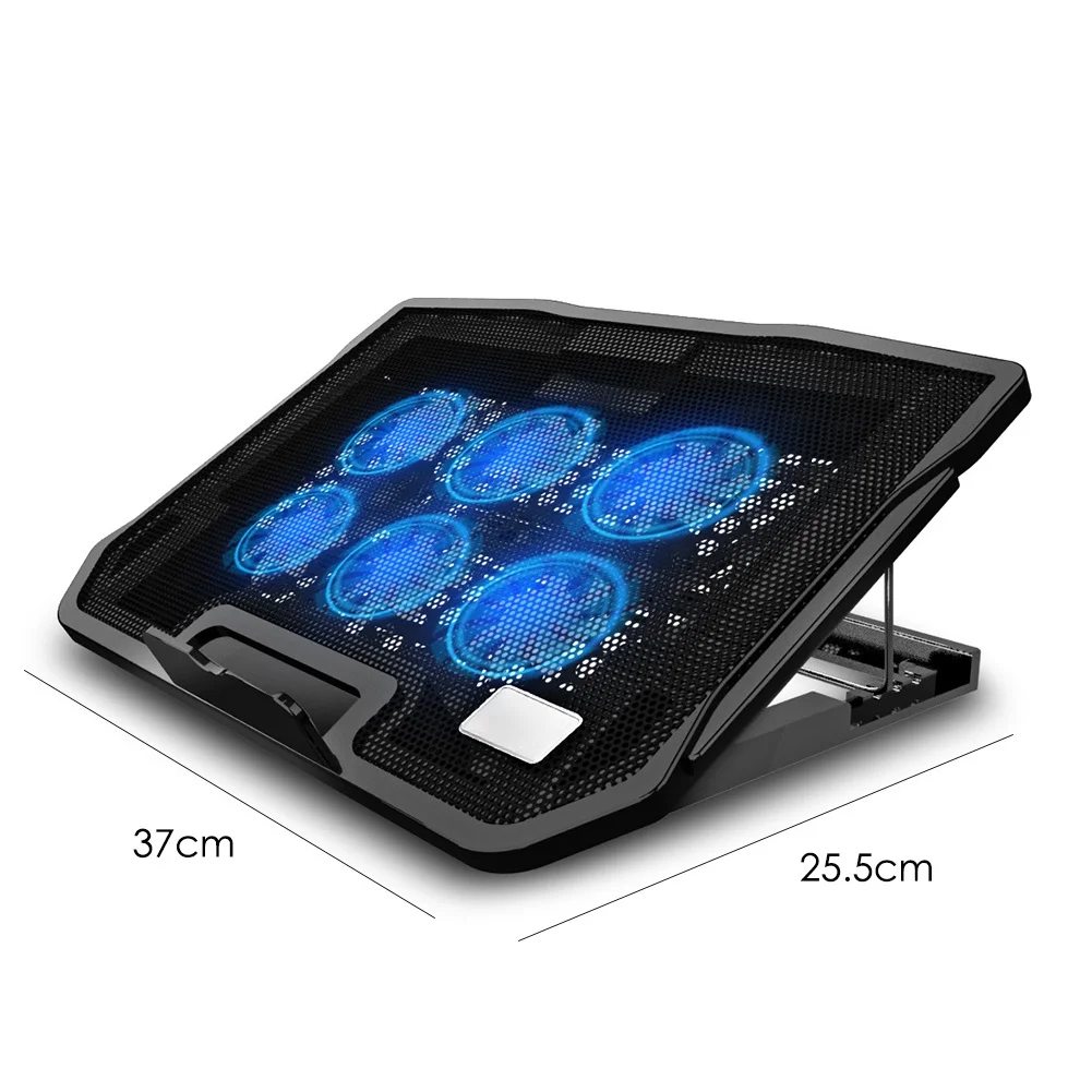 

2 USB Ports Six Cooling Fans Laptop Cooler Pad Notebook Stand for 14/15.6Inch Cooling Fans Laptop Cooler Pad Notebook Stand for