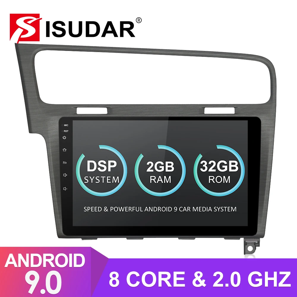 Isudar 1 Din Авто Радио Android 9 для VW/Volkswagen/Golf 7 Автомобильный мультимедийный видео gps