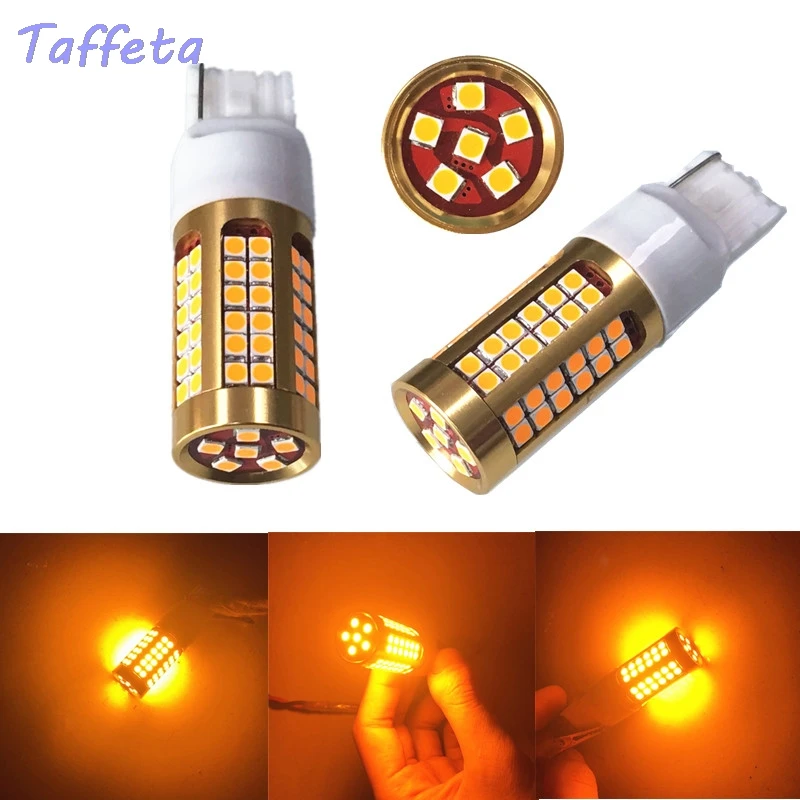 

2 шт. задний фонарь 7440 W21W T20 3030 78SMD Canbus без ошибок светодиодный задний сигнальный фонарь для автомобиля Желтый Янтарный