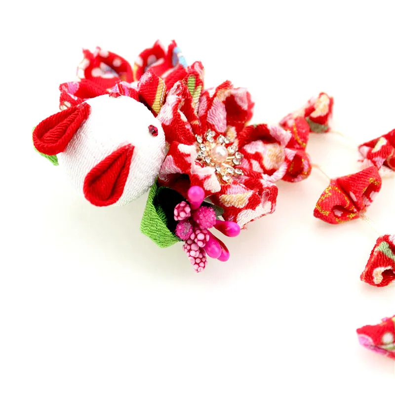Ручная работа Sakura Kanzashi заколки-крабы для волос орнамент Кристалл японский стиль аксессуары для кимоно Выпускной Свадебная церемония HW023