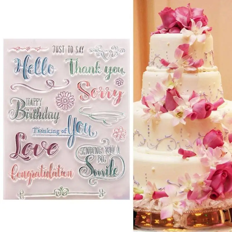 

Colored Letter Word Sentence Transparent Clear Rubber Photo Clip PaperCard Stamp Craft Stamp For You DIY Album Scrapbooking P3D3