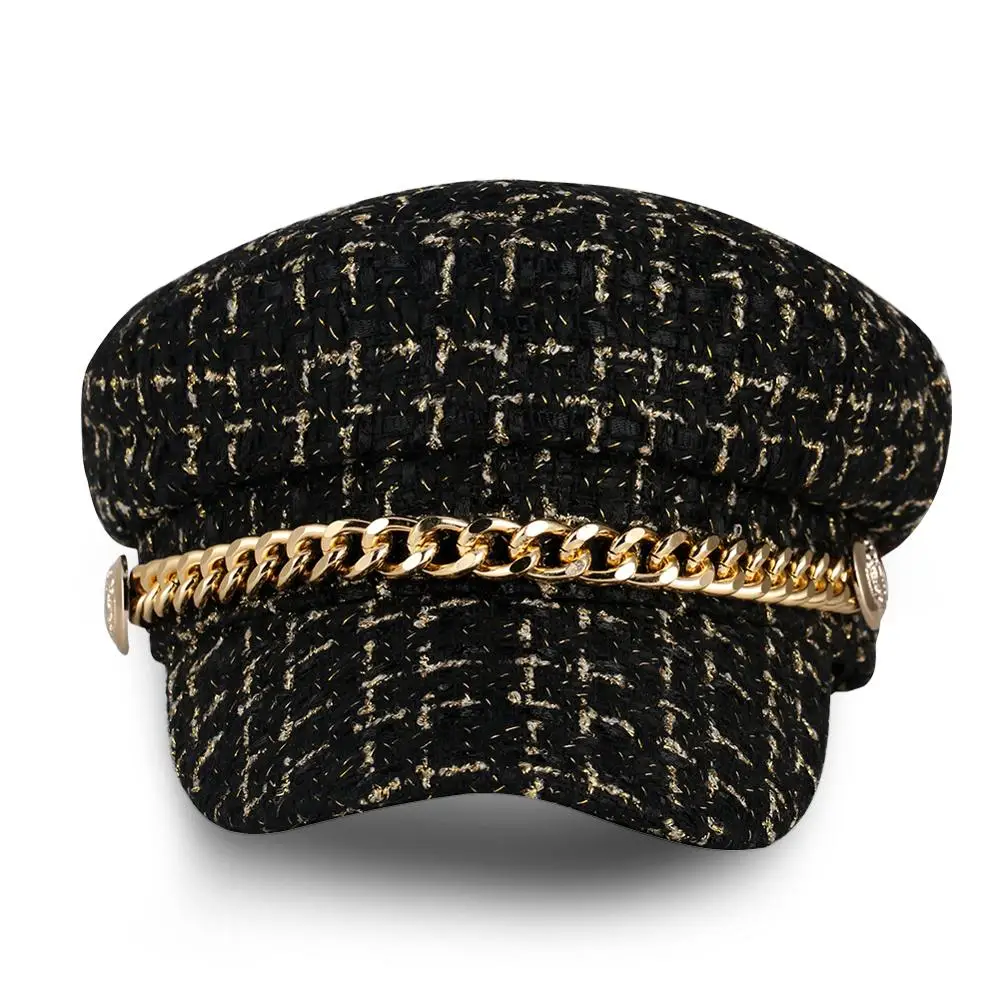 Новая ветрозащитная шапка для женщин ретро шерстяная Женская темно-синяя