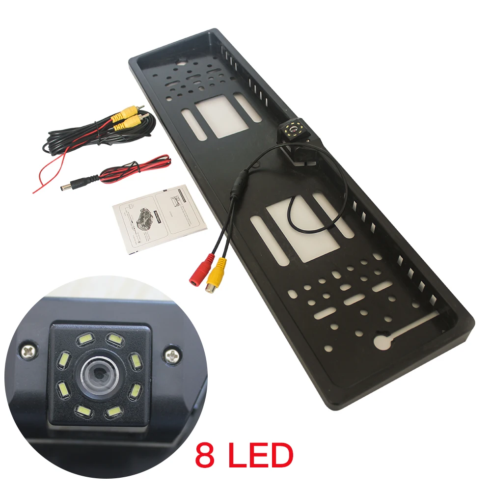 

European license plate frame, LED8 light camera, European license plate frame with LED reversing camera