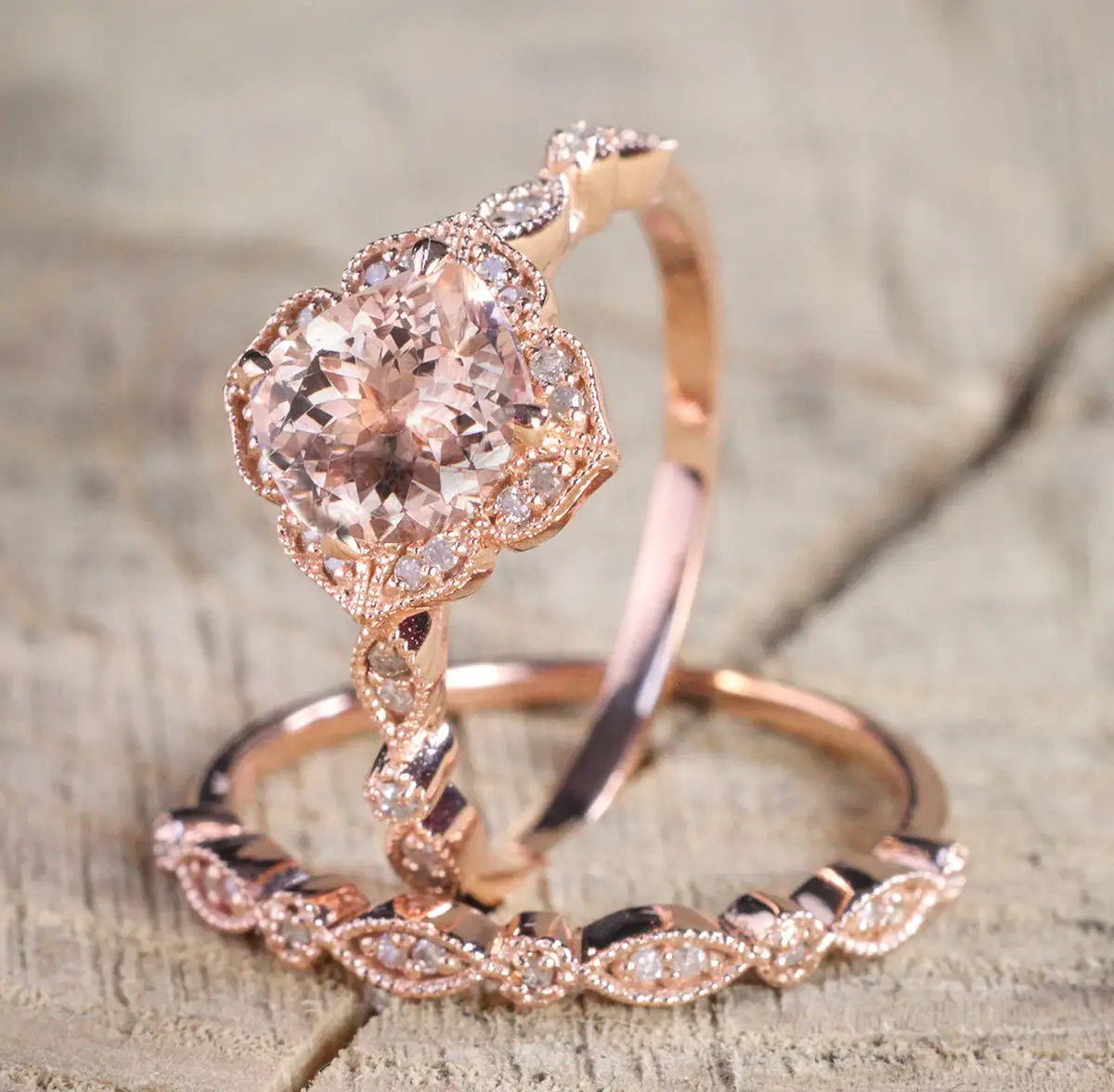 Набор из двух элегантных колец из розового золота с цирконами высокого качества, гипоаллергенный, уникальный дизайн 2018 года для свадебных украшений.