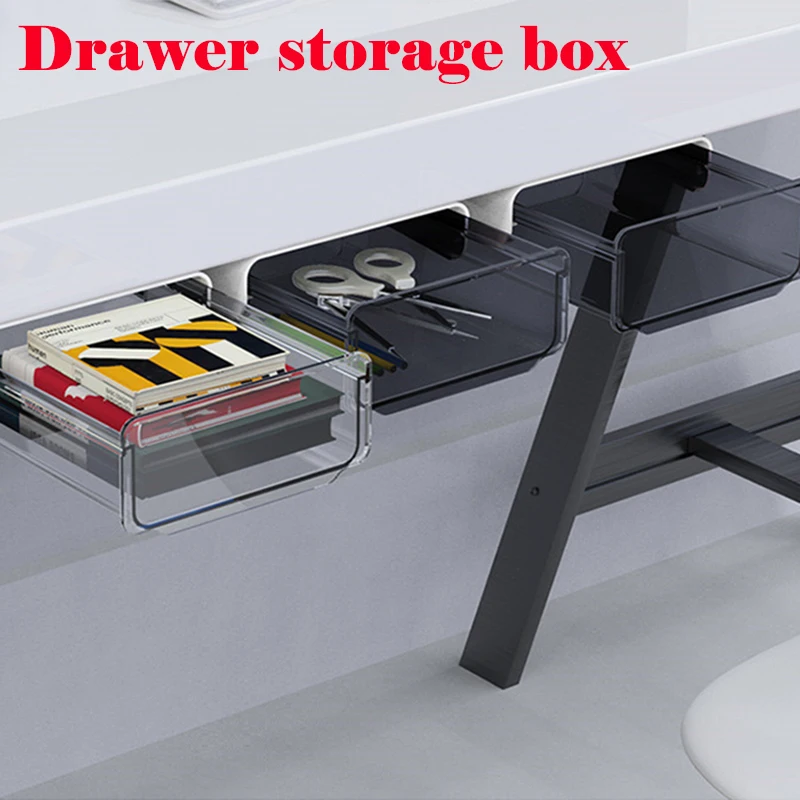 

Drawer Pencil Tray Self-Adhesive Hidden Organizer Pen Box Barrel Sundries Storage Box Storage Drawers Office Drawer Organizer