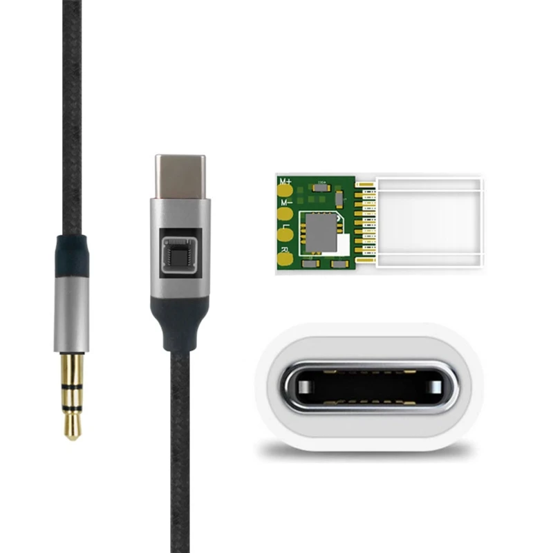 

USB Digital to 3.5mm Female Headphone Jack Adapter Type C Aux Cable Dongle Converter Compatible with Xiaomi-Note 3