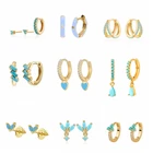 Женские Висячие серьги CANNER, 925 пробы, серебристые, бирюзовые, необычные, для мамы, подарок, 2021