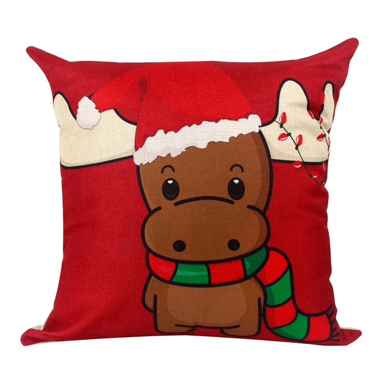 Cushion cover 39 Navidad Рождественский чехол для подушки с рождественским декором для дома рождественские украшения олень Санта Клаус счастливый год - Цвет: Cushion cover 39