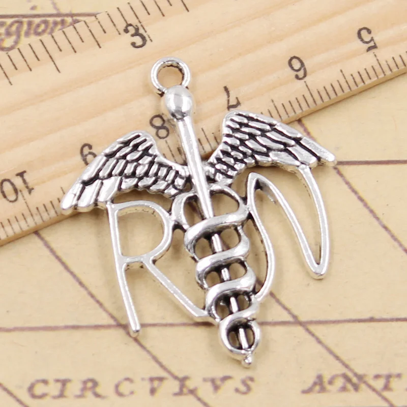 

10pcs Charms Caduceus Medical Symbol 43x37mm Tibetan Silver Color Pendants Antique Jewelry Making DIY Handmade Craft