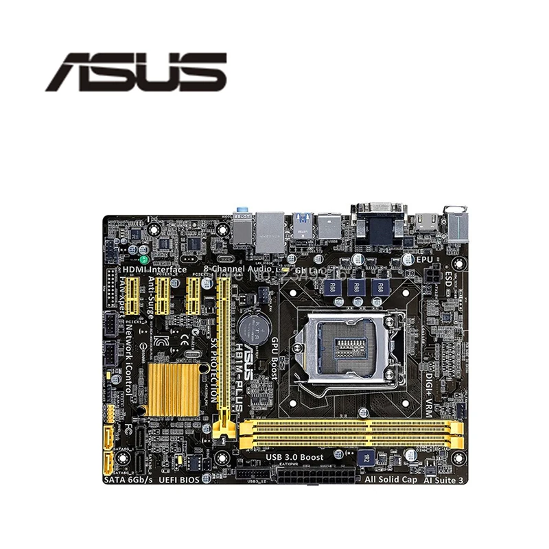 Разъем LGA1150 USB3.0 SATA3 для ASUS H81M PLUS оригинальный б/у настольный компьютер Intel H81