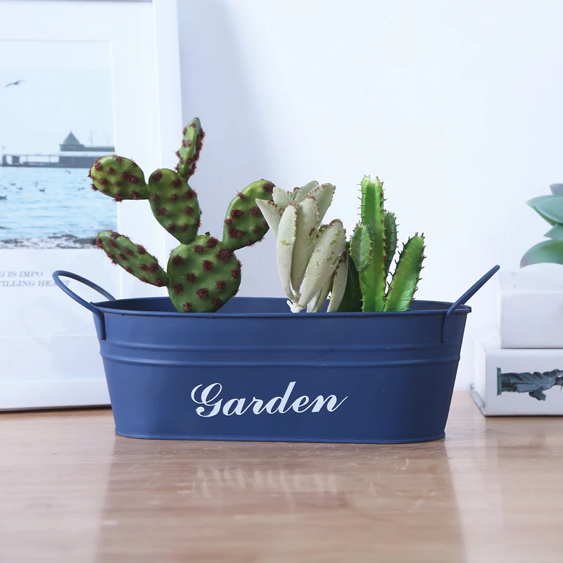 Ретро жестяной вазон для цветов садовый цветочный горшок суккулентных растений