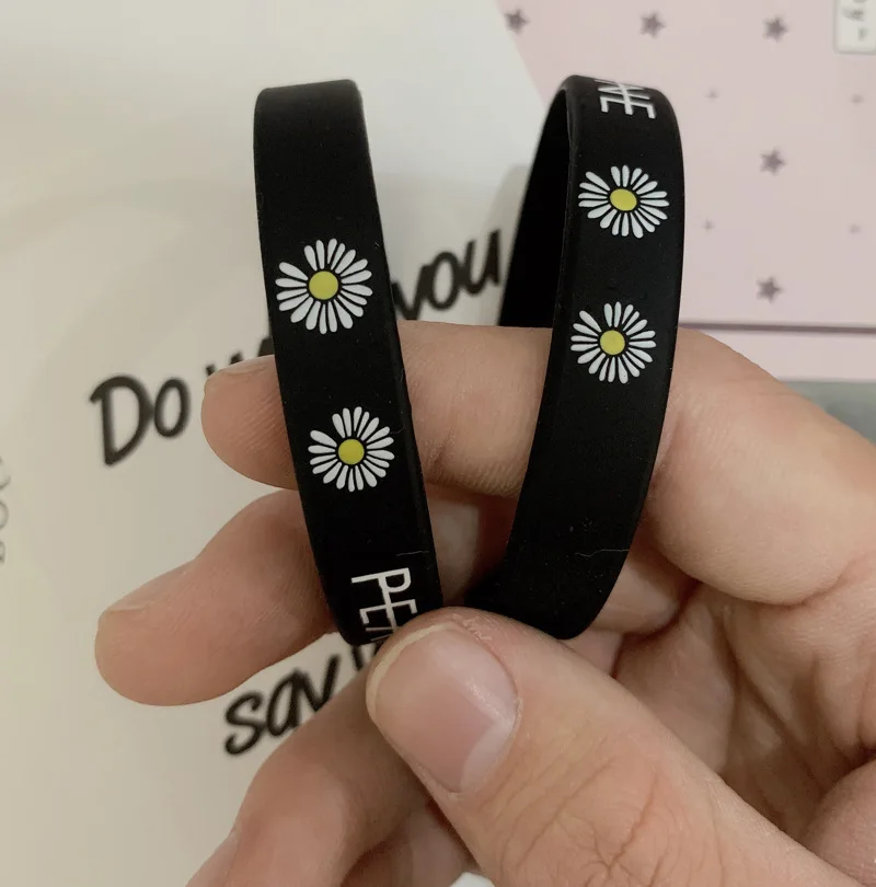 

Fashion Sunflower Printing Charms Couple Bracelet For Women Daisy Wristband Jewelry Gift Drop Shipping In Stock