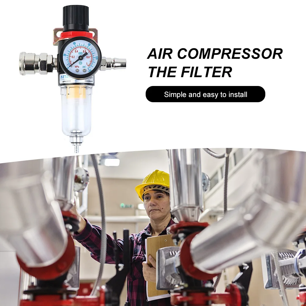 AFR2000 1/4 Pneumatic Filters Filter For Air Compressor Moisture Separator Pressure Regulator Oil Water Separators Unit AFR-2000 |