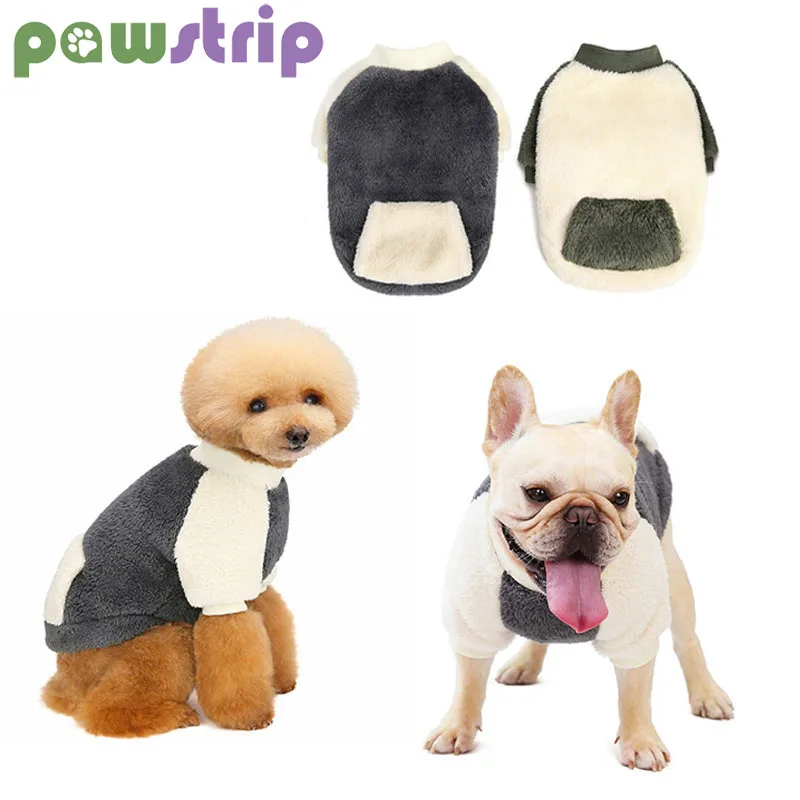 

Warm Fleece Pet Dog Sweater Double-color Dogs Coat Vest Puppycat Jacket French Bulldog Chihuahua Pullover Winter Pet Clothing