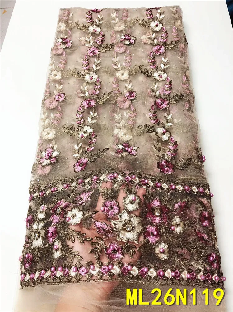 

Новые африканские кружева с вышивкой, тюлевые кружева для вечерние, полиэфирные французские кружева ML26N119