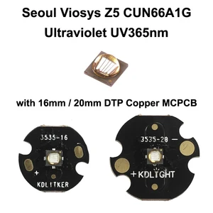 5 Вт Сеульский Viosys UV 365nm Z5 серия CUN66A1G Ультрафиолетовый светодиодный излучатель с KDLITKER DTP медь MCPCB - 1 шт.