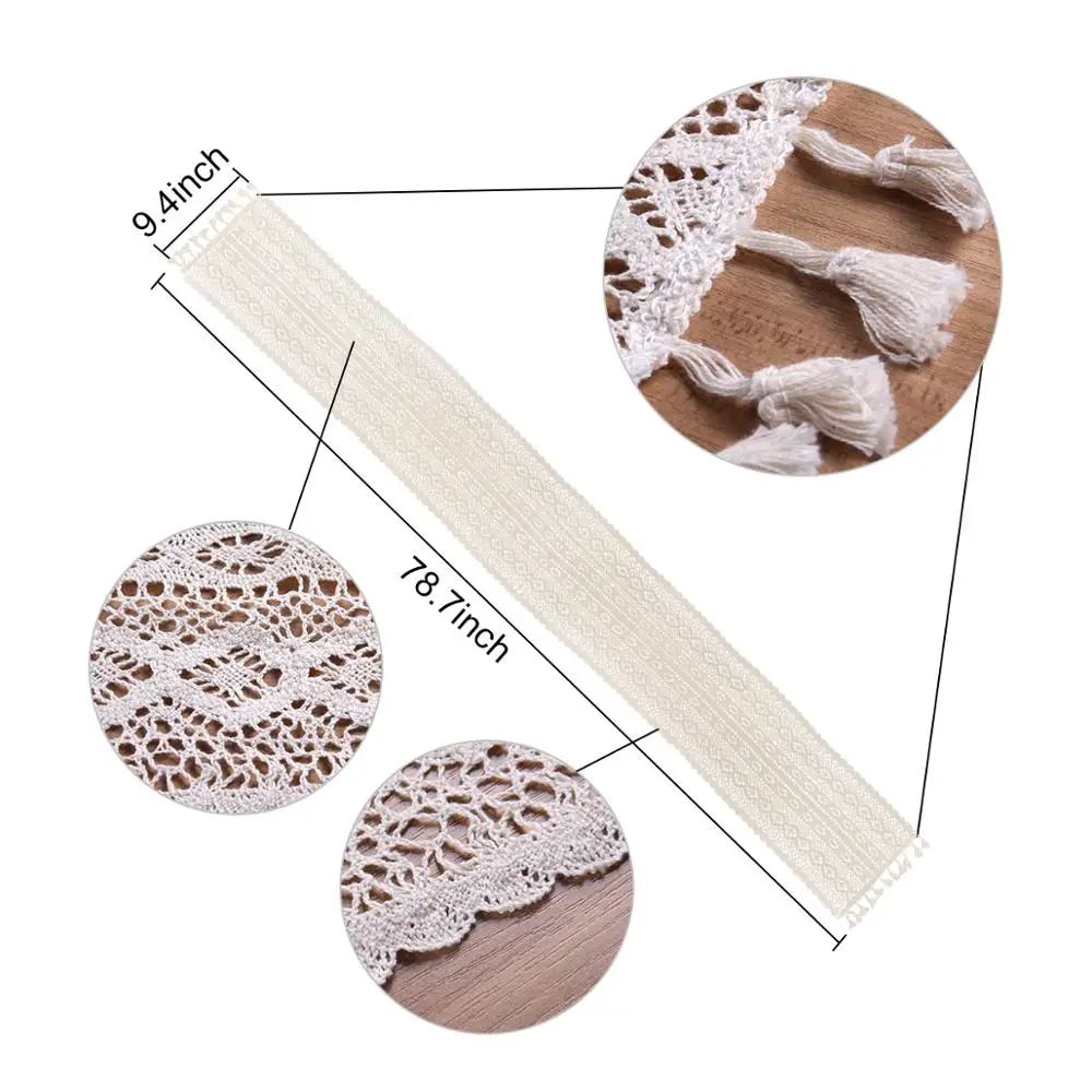 FENGRISE белая кружевная настольная дорожка винтажный Свадебный декор настольное